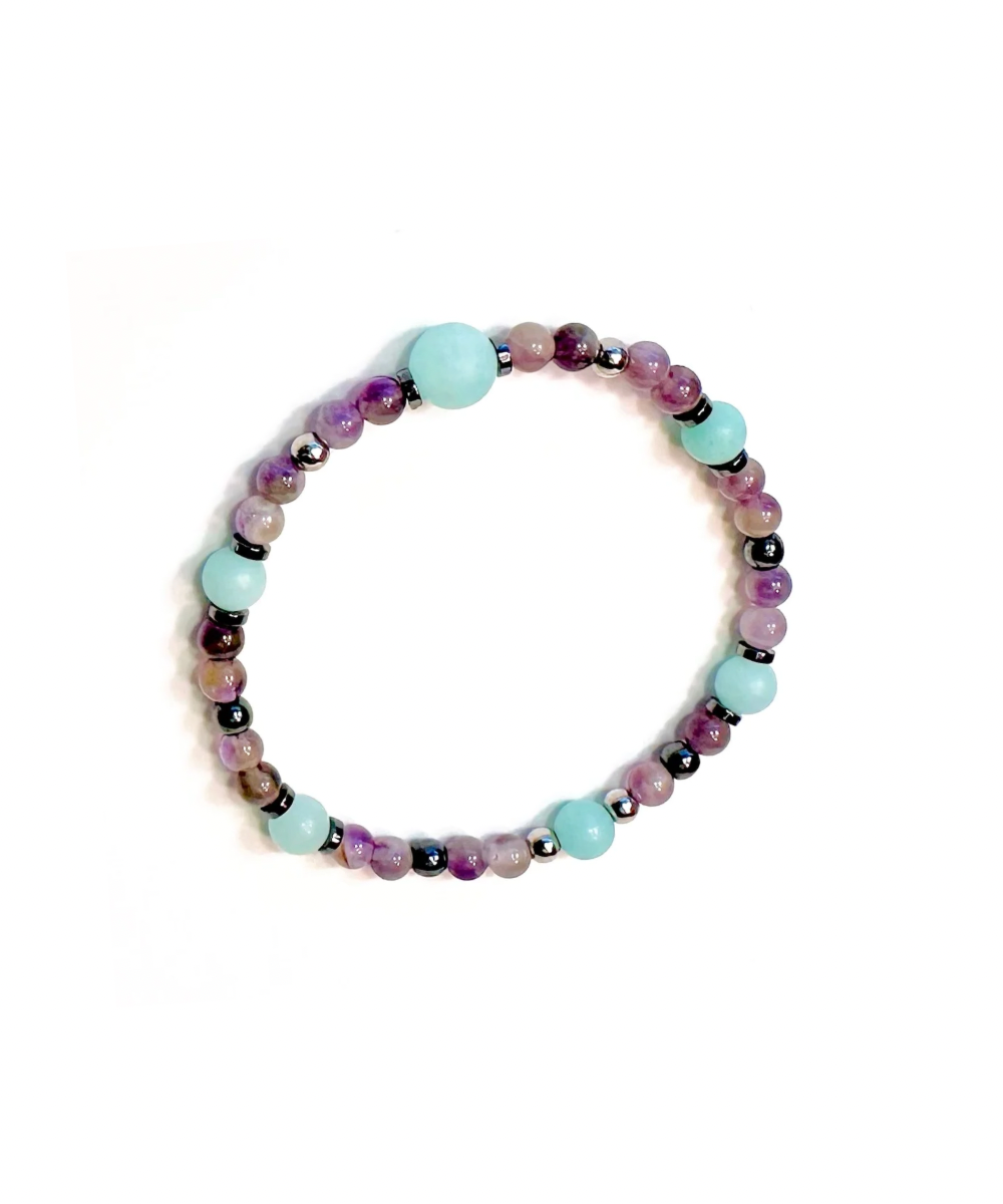 Calm Armband Matt Amazonit-Amethyst