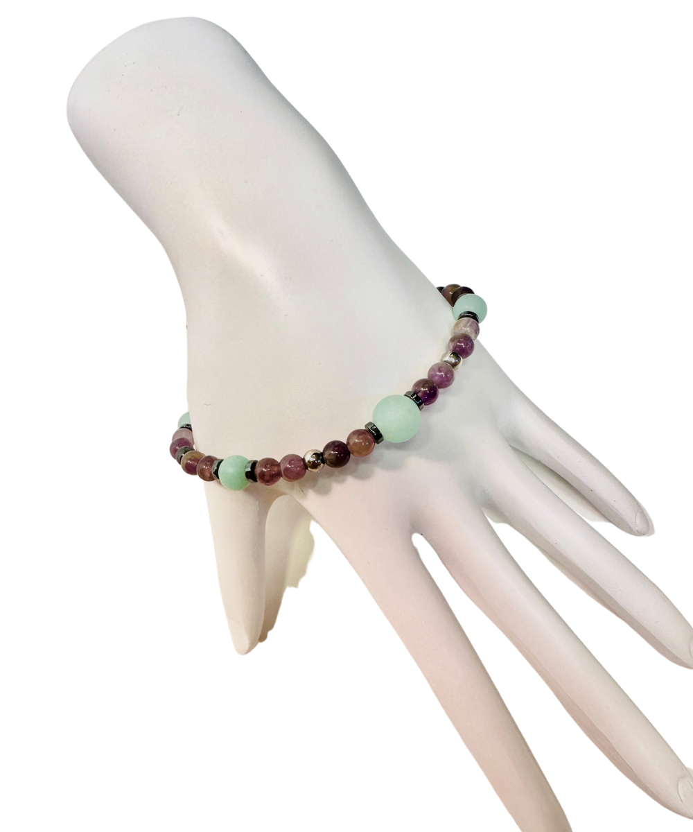 Calm Armband Matt Amazonit-Amethyst