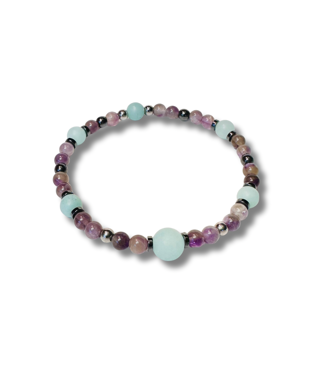 Calm Armband Matt Amazonit-Amethyst