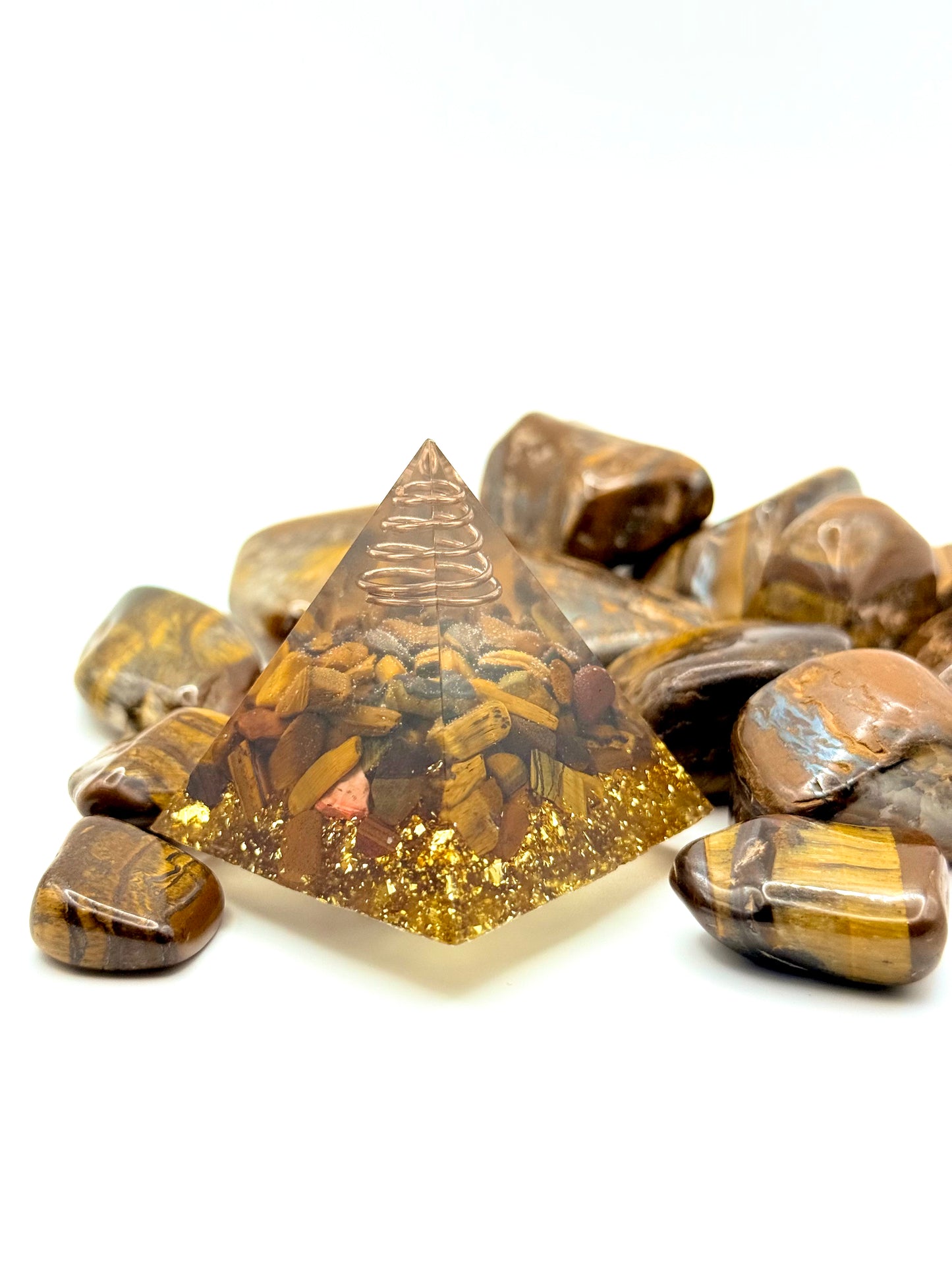 Tiger’s Eye Orgonite Pyramid