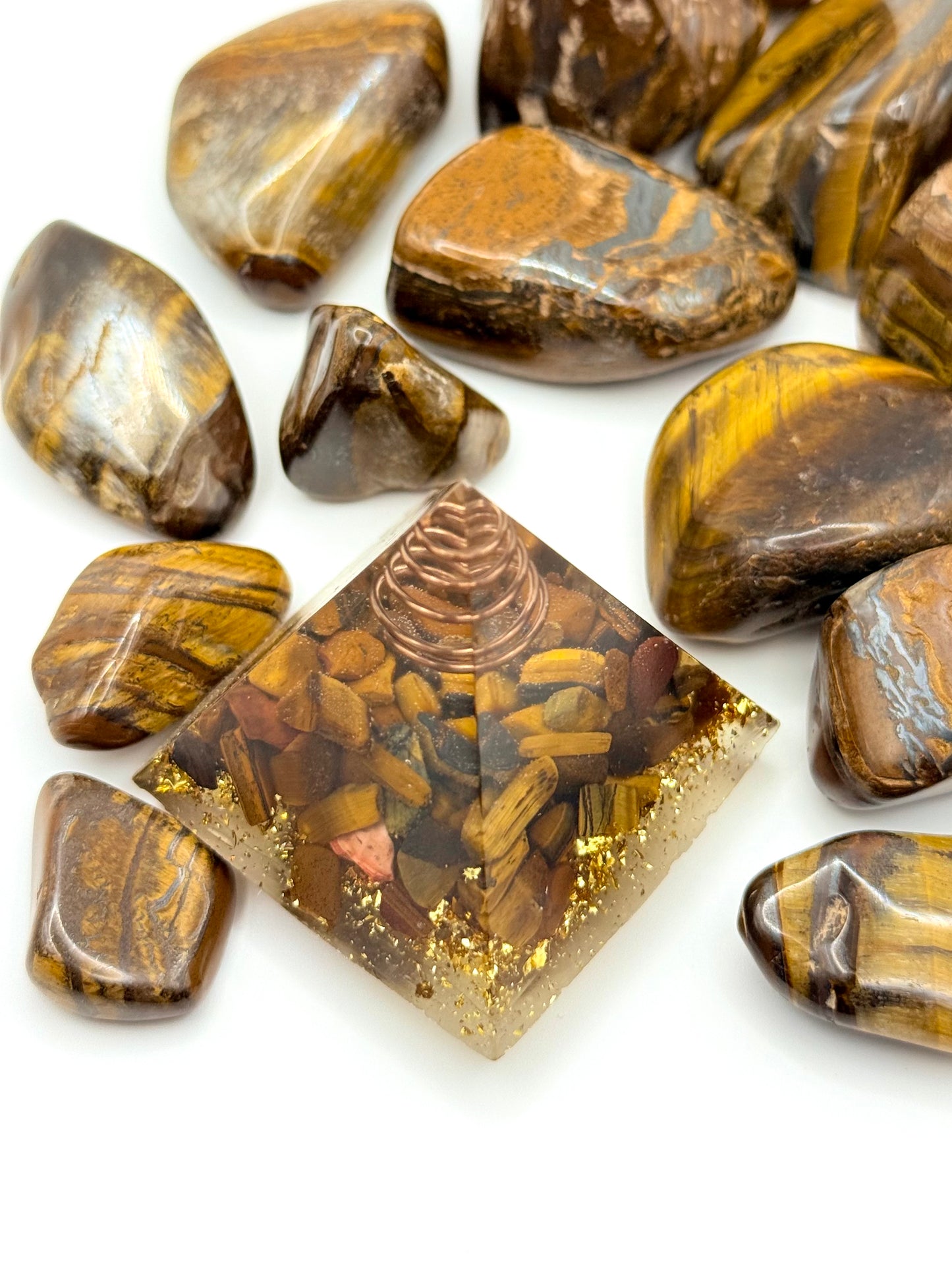 Tiger’s Eye Orgonite Pyramid