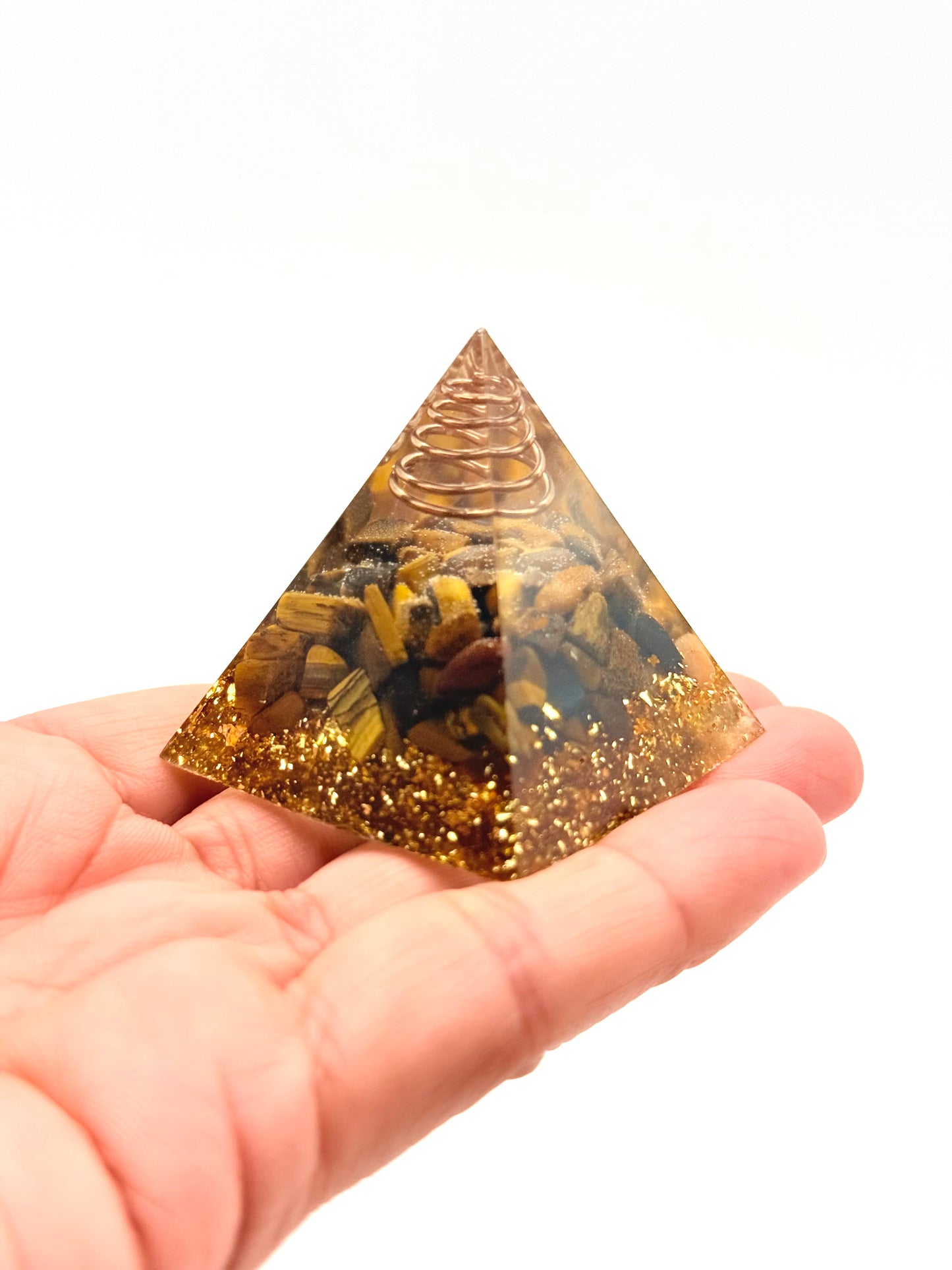 Tiger’s Eye Orgonite Pyramid