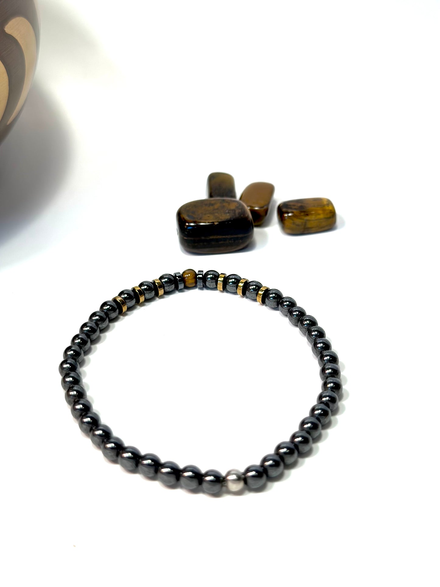 Hämatit-Tigerauge-Armband