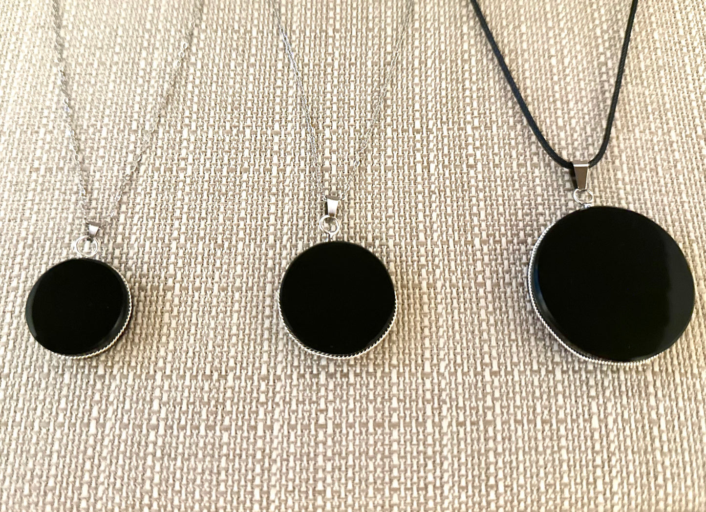Schwarze Obsidian-Spiegel-Halskette