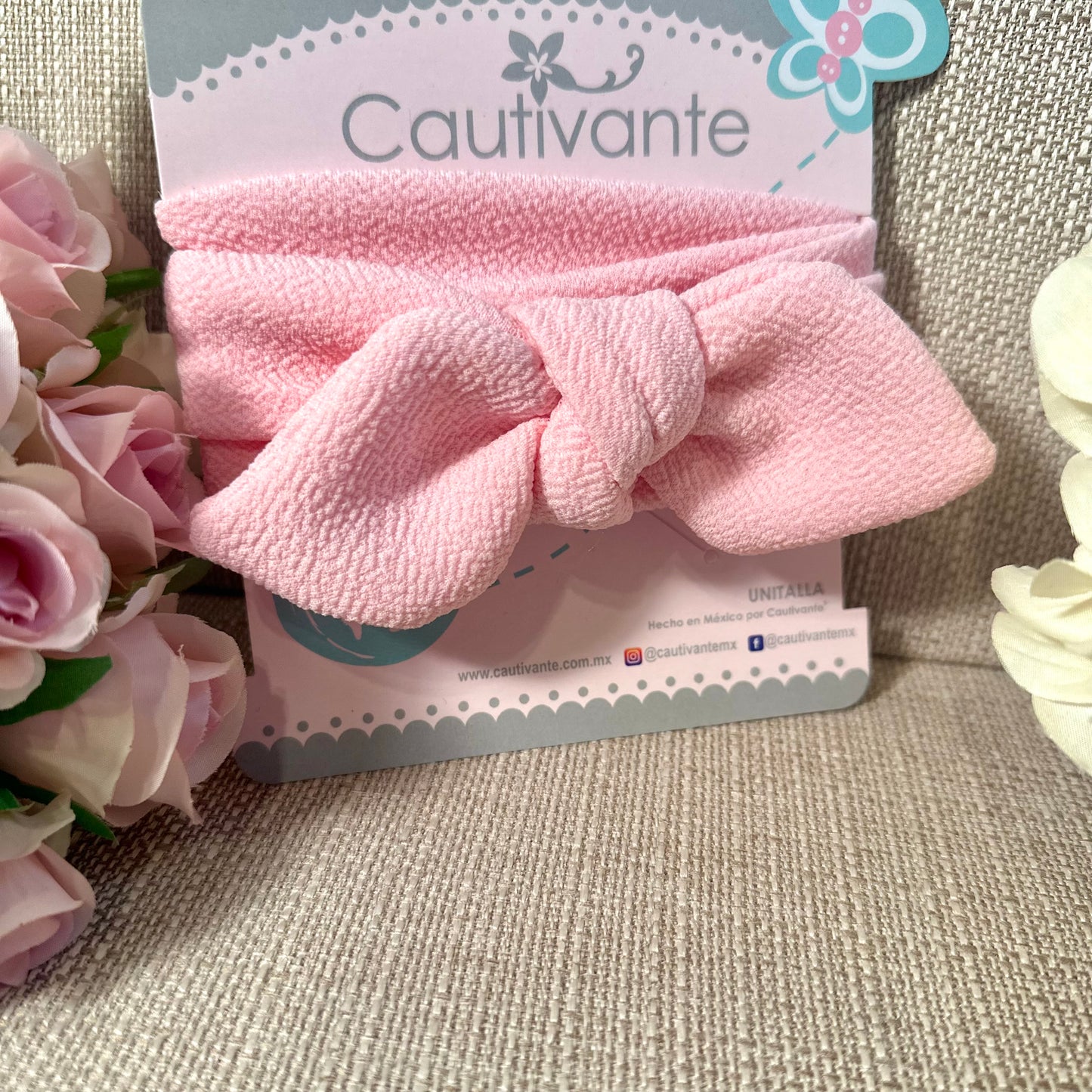 Ballett-Stirnband mit Knoten und Schleife in Rosa
