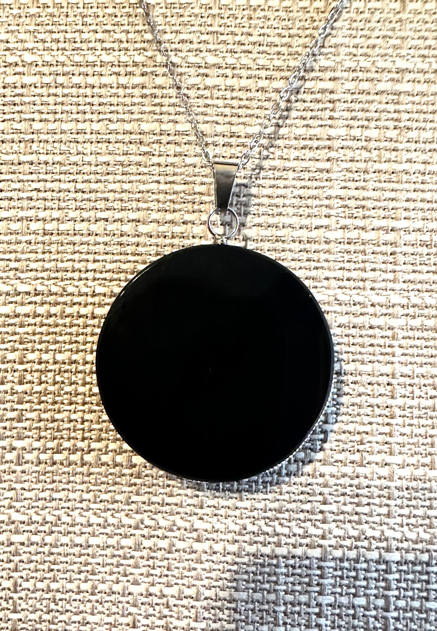 Schwarze Obsidian-Spiegel-Halskette