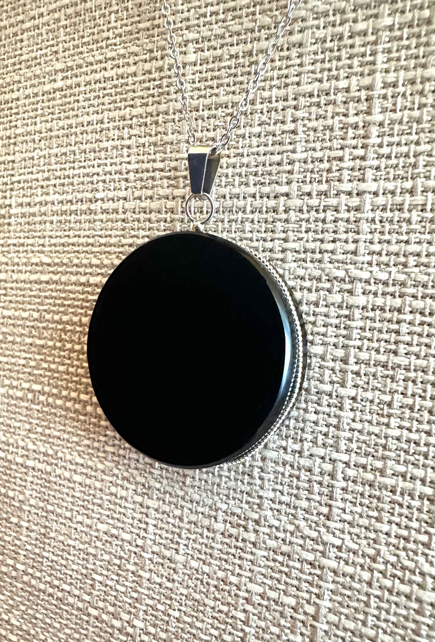 Schwarze Obsidian-Spiegel-Halskette