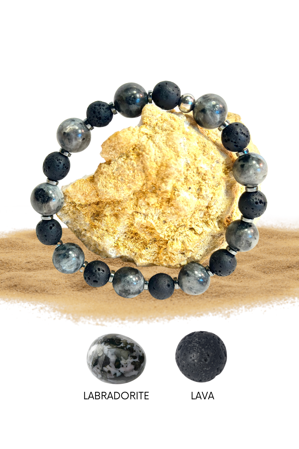 Labradorit & Lavastein Armband