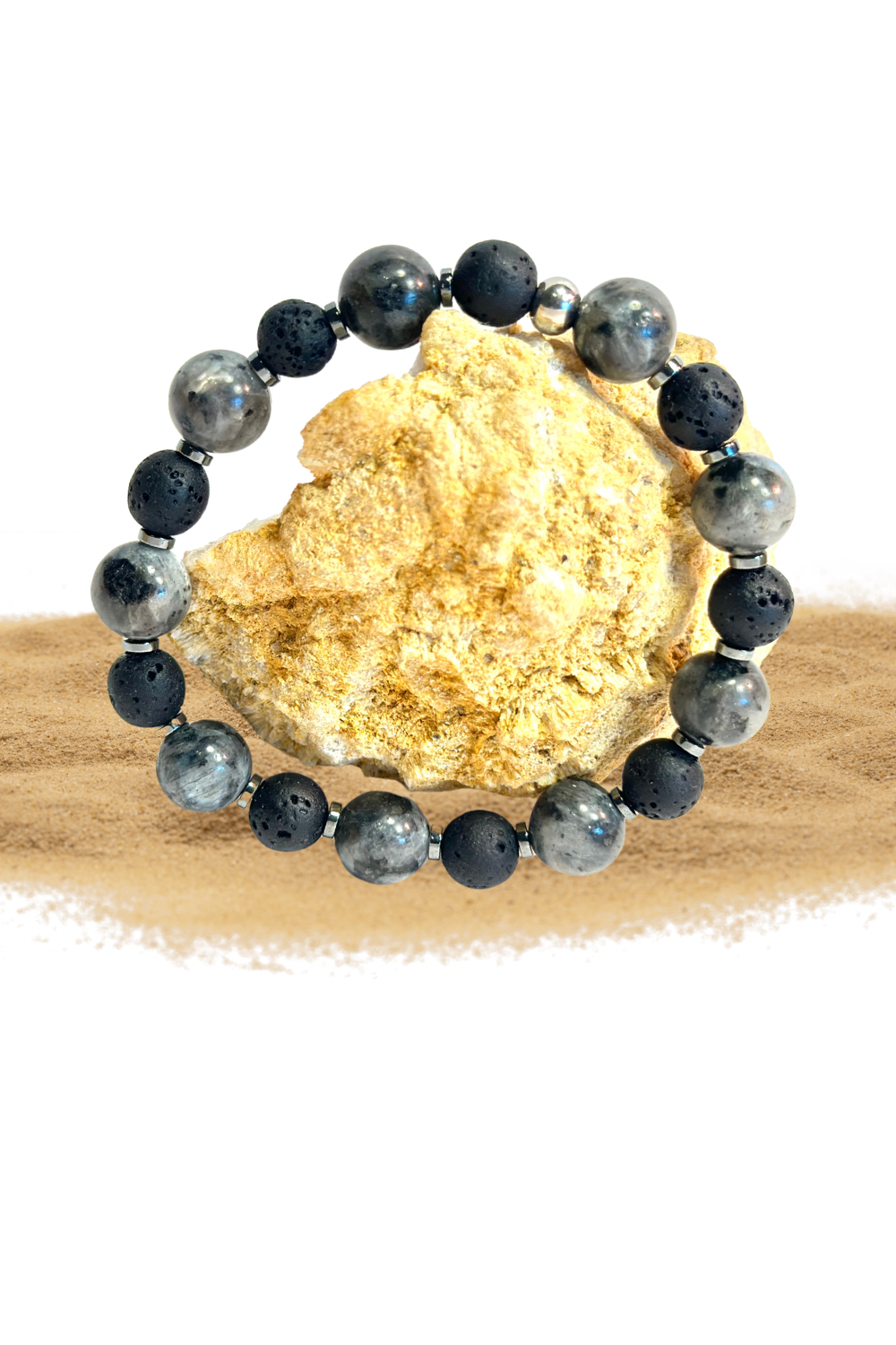 Labradorit & Lavastein Armband