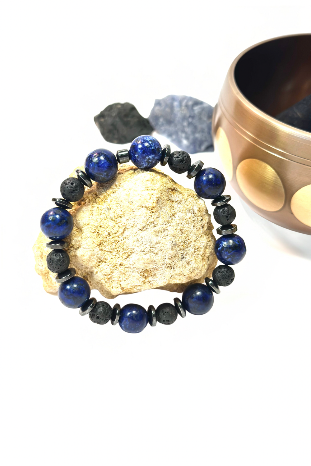 Lapislazuli & Lava Armband