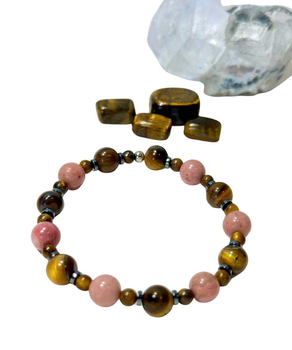 Rhodonit Tigerauge Armband