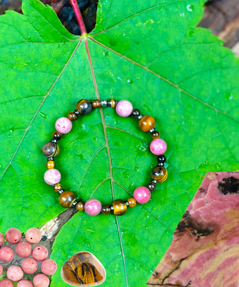 Rhodonit Tigerauge Armband