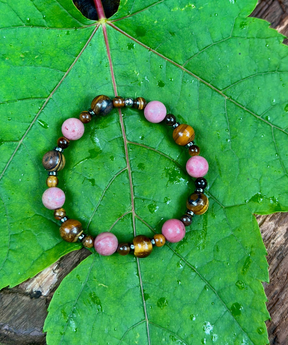 Rhodonit Tigerauge Armband