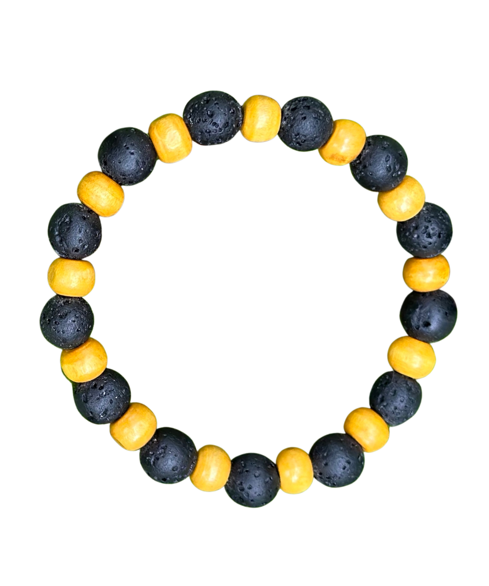 Holz Lava Vulkan Armband