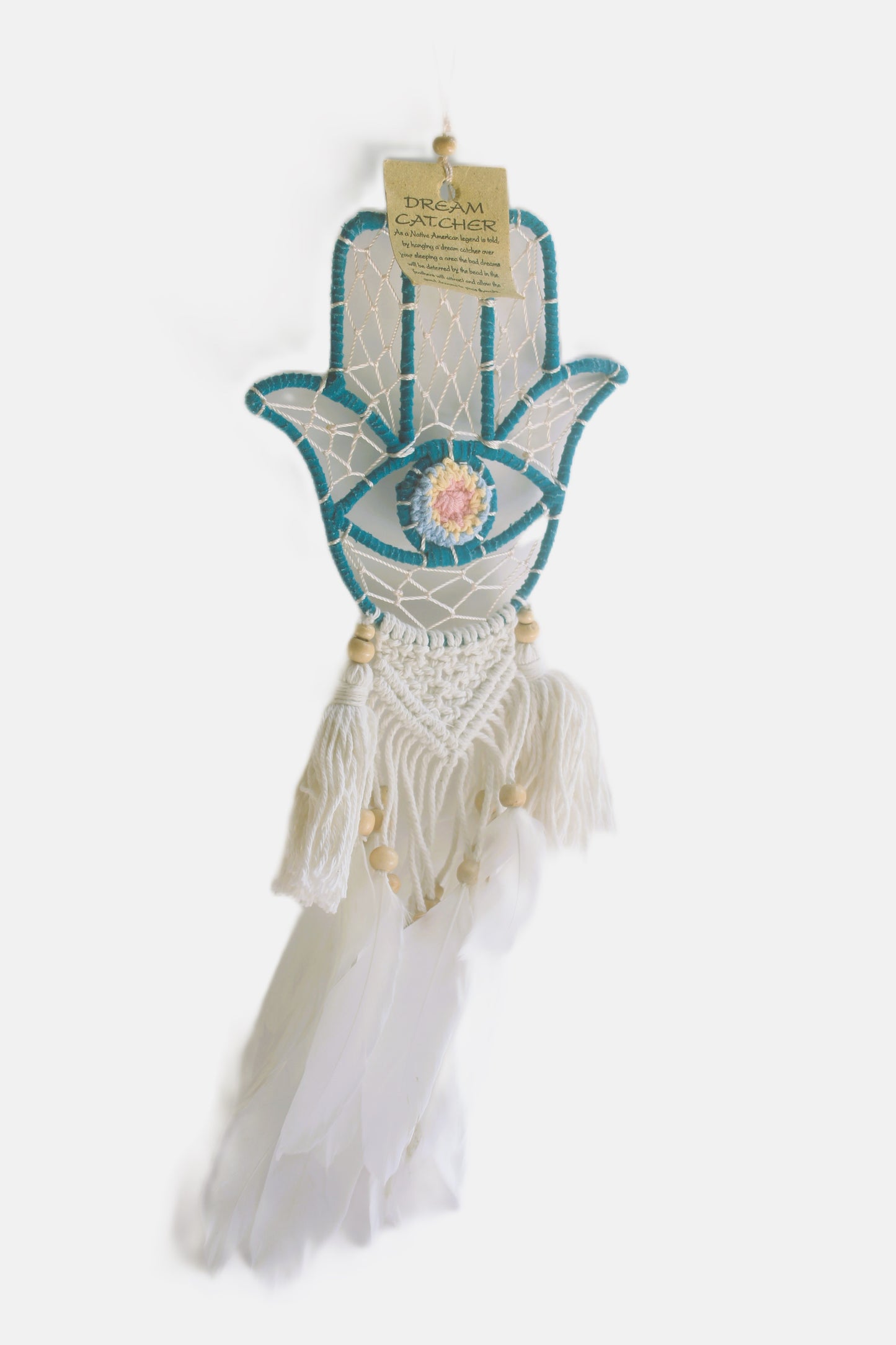 Hamsa Hand Dreamcatcher Blue