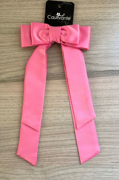 Blush Rose Long Tail Double Bow