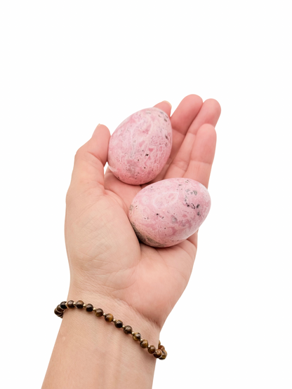 Rhodonite Yoni Egg – Healing Crystal Egg for Self-Love, Emotional Balance & Feminine Wellness