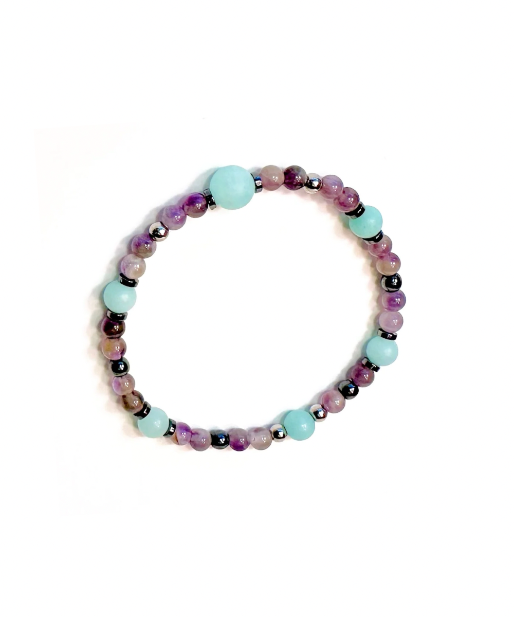 Matte Amazonite & Amethyst Calm Bracelet