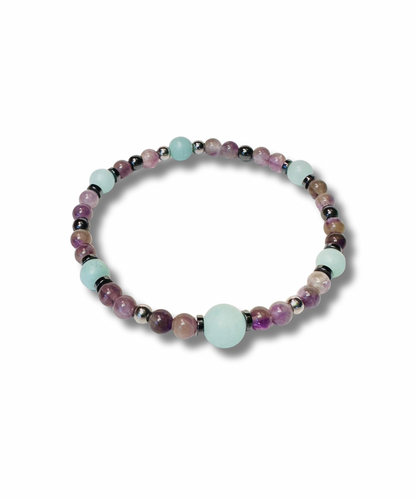 Matte Amazonite & Amethyst Calm Bracelet