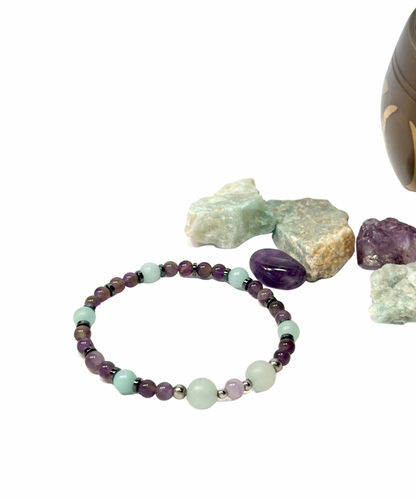 Matte Amazonite & Amethyst Calm Bracelet