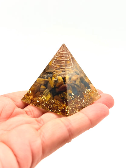 Tiger’s Eye Orgonite Pyramid