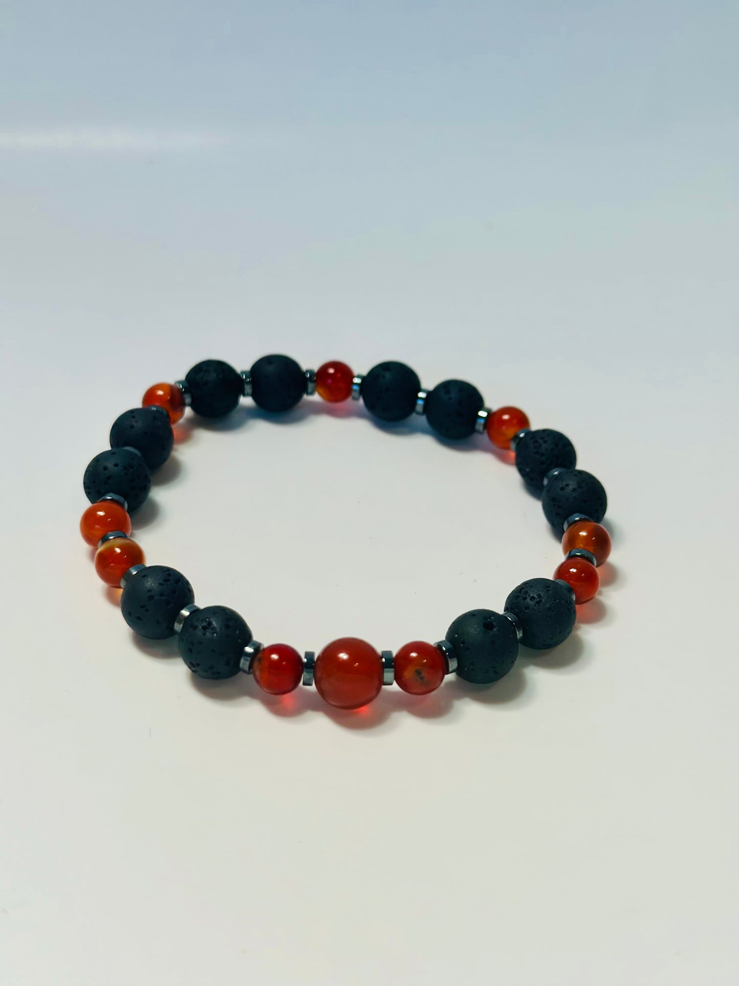 Carnelian Lava Bracelet