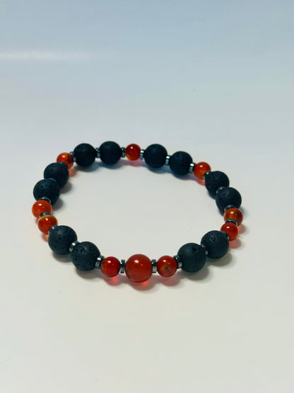 Carnelian Lava Bracelet