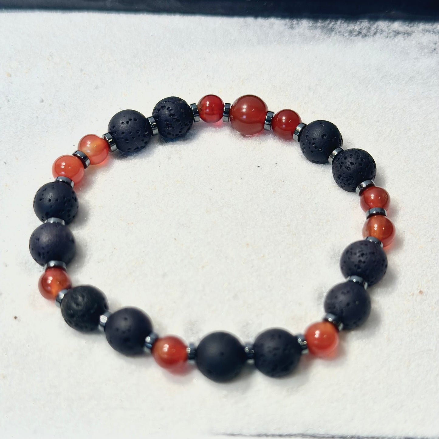 Carnelian Lava Bracelet