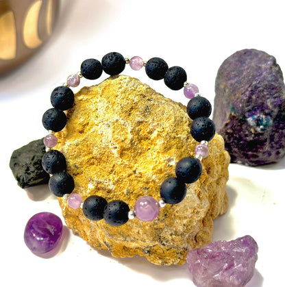 Lava & Amethyst Bracelet