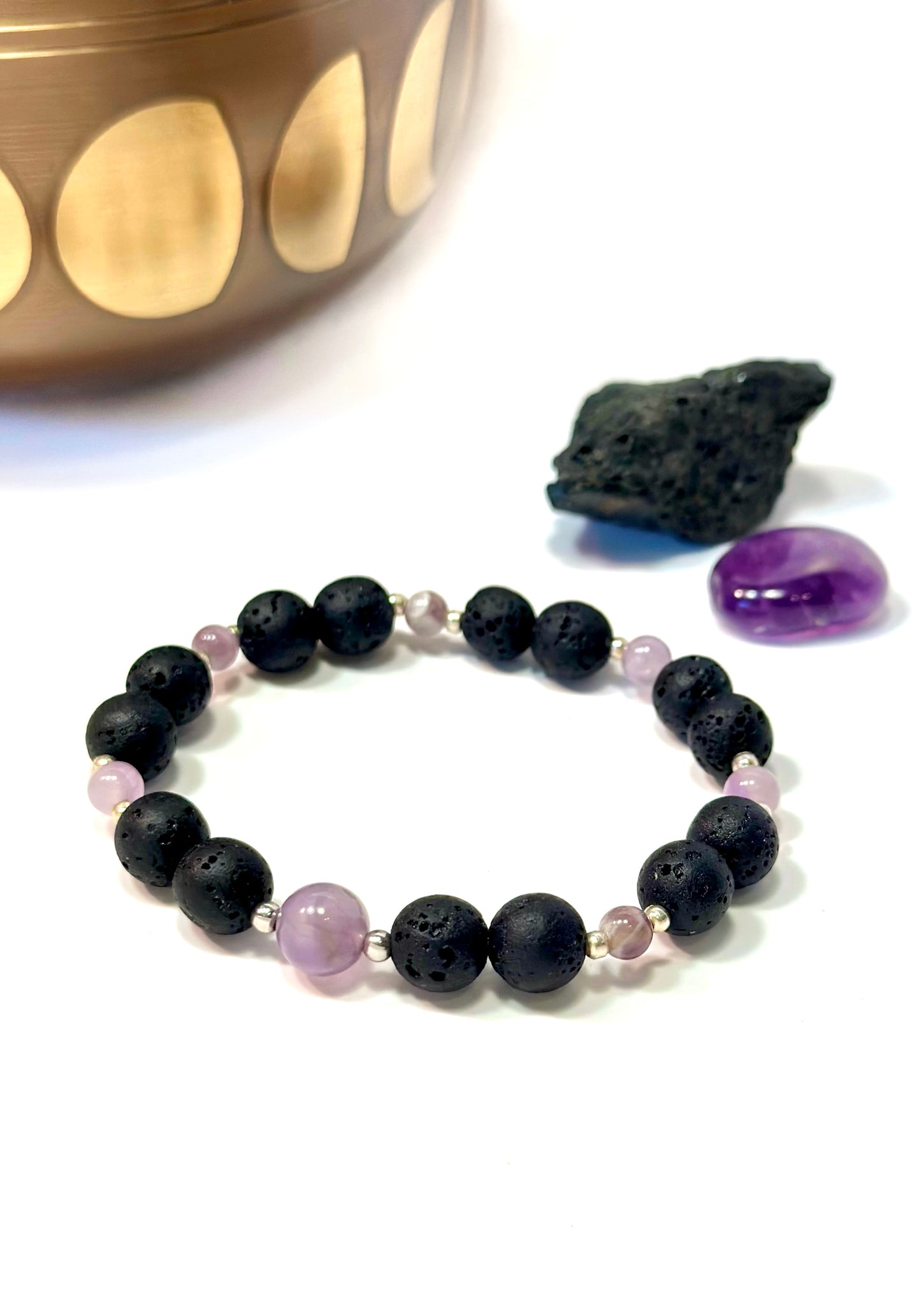 Lava & Amethyst Bracelet