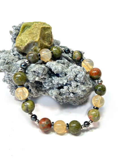 Citrine & Unakite Bracelet