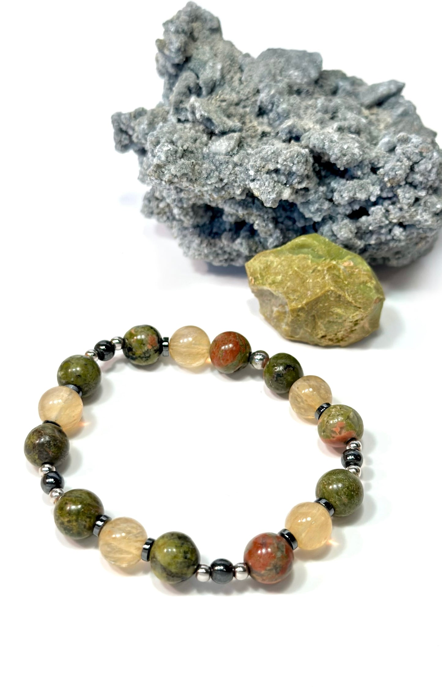 Citrine & Unakite Bracelet