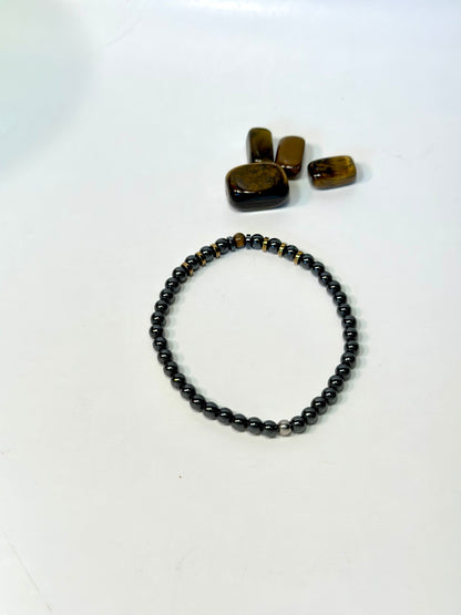 Hematite-Tiger’s Eye Tiny Bracelet