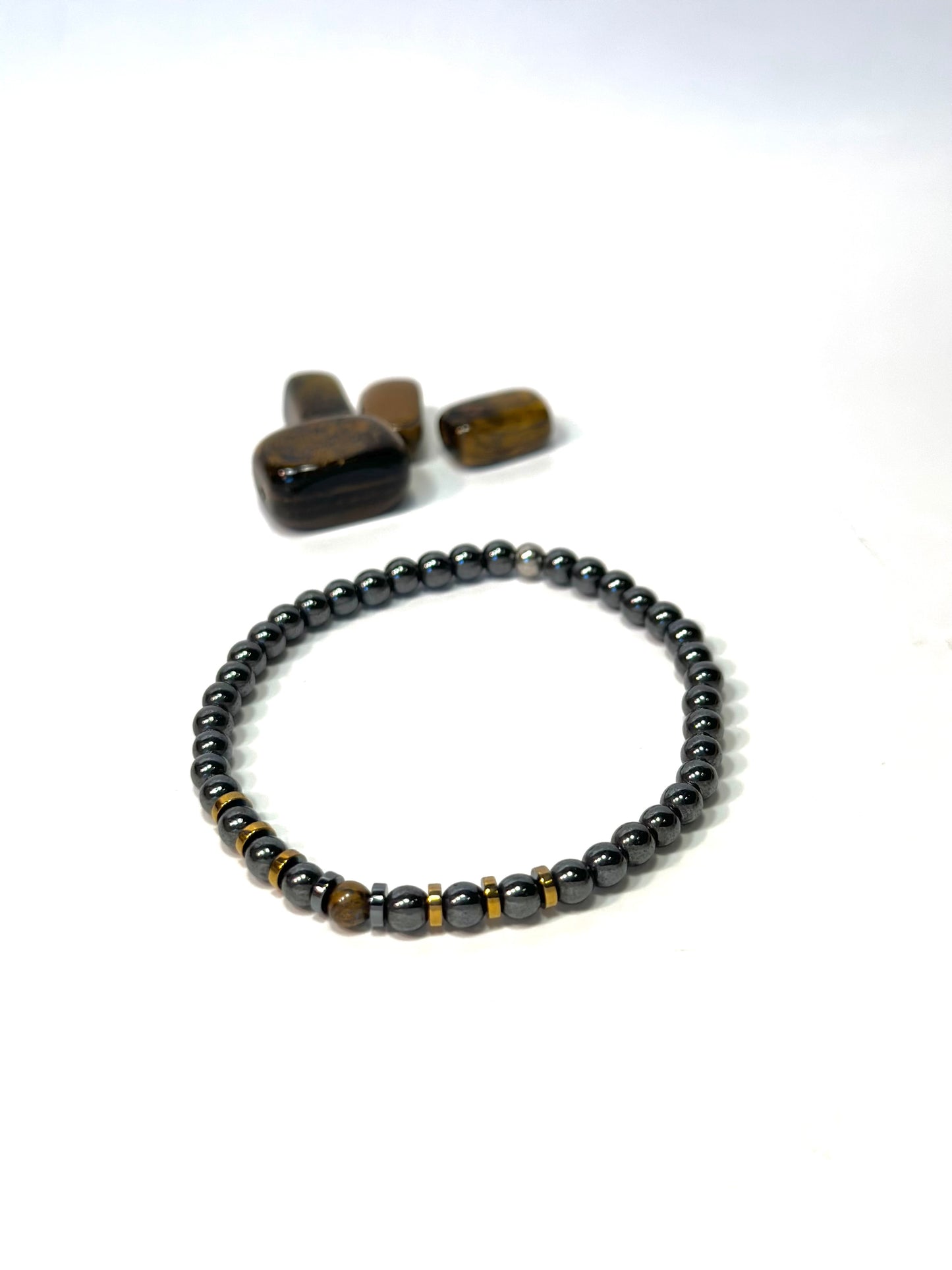 Hematite-Tiger’s Eye Tiny Bracelet