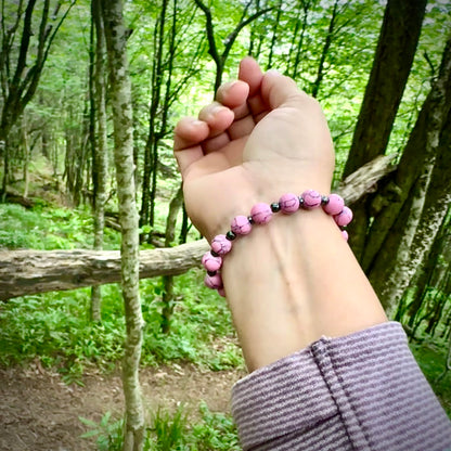 Pink Howlite & Hematite Bracelet