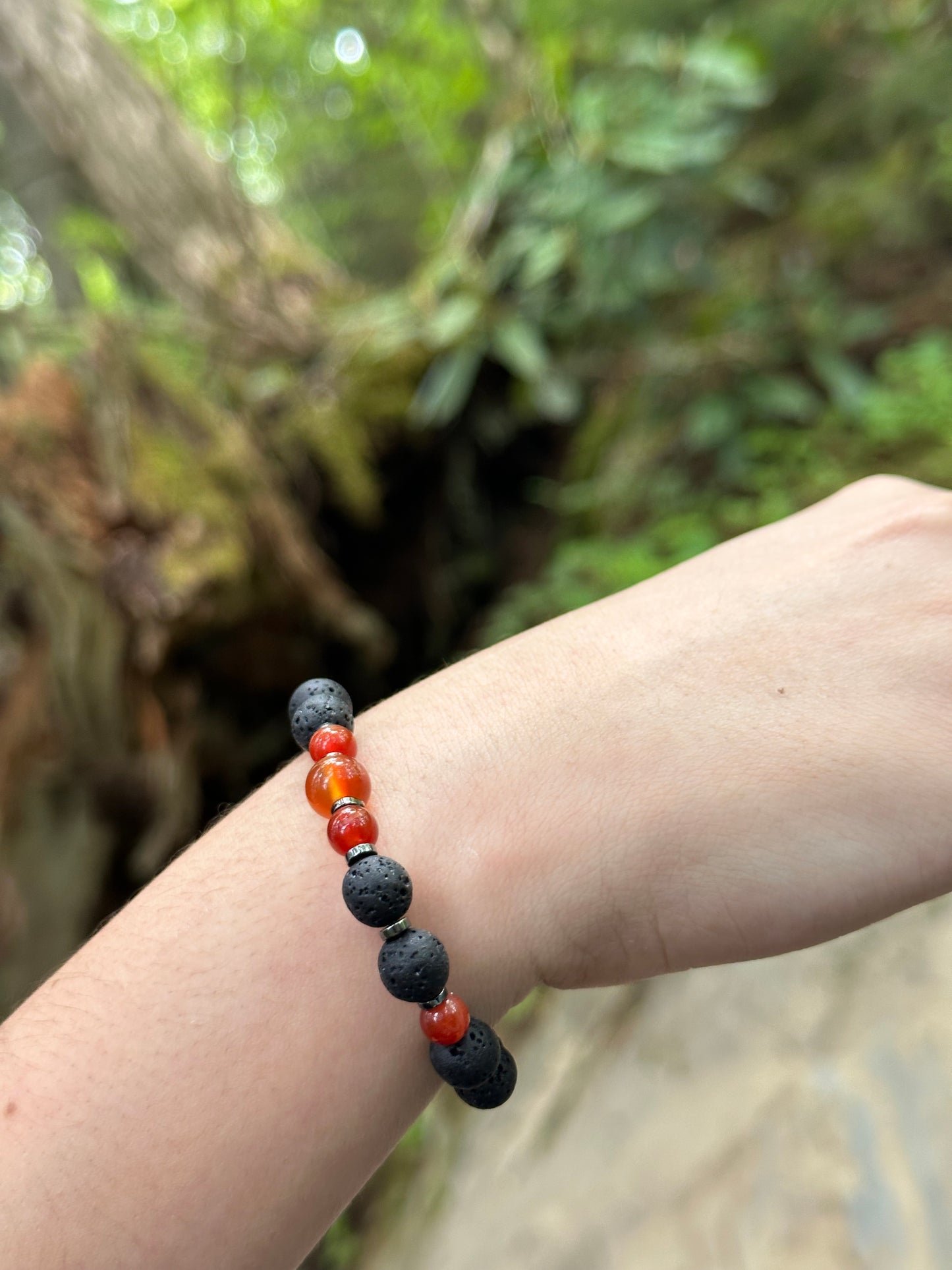 Carnelian Lava Bracelet