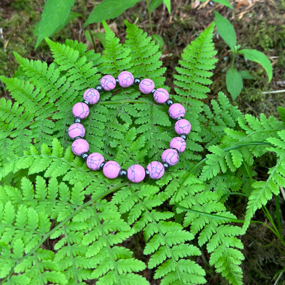 Pink Howlite & Hematite Bracelet