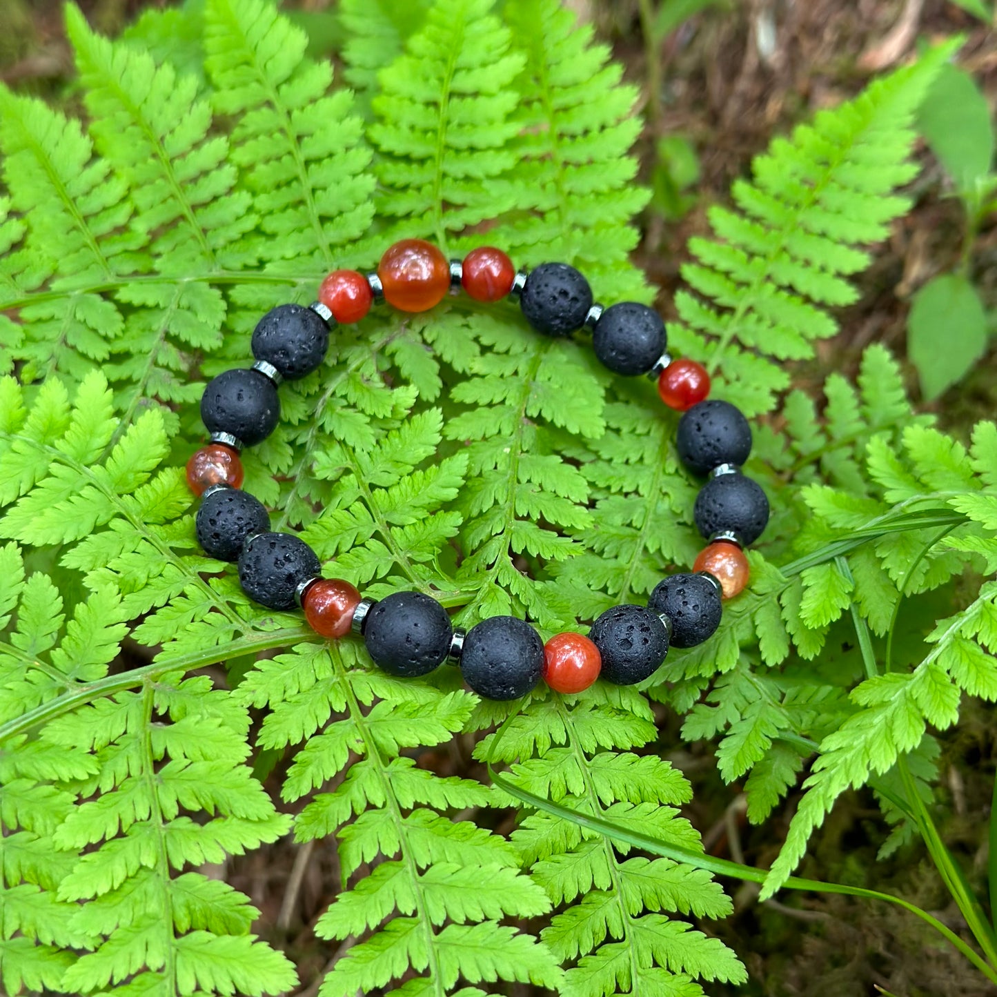 Carnelian Lava Bracelet