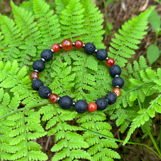 Carnelian Lava Bracelet