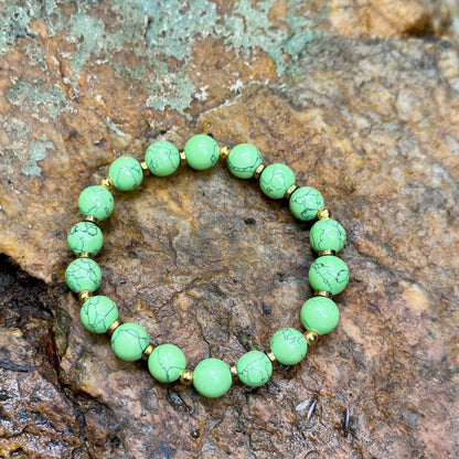 Green Howlite & Hematite Bracelet