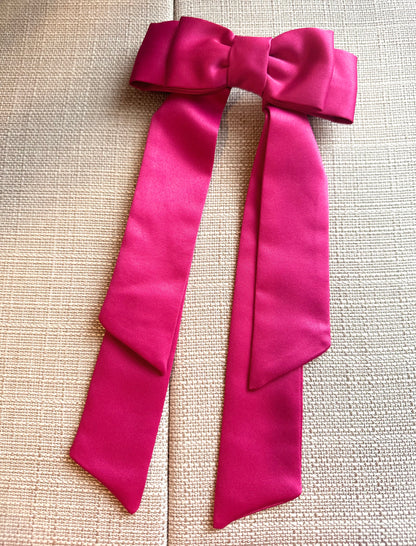 Fuchsia Long Tail Double Bow