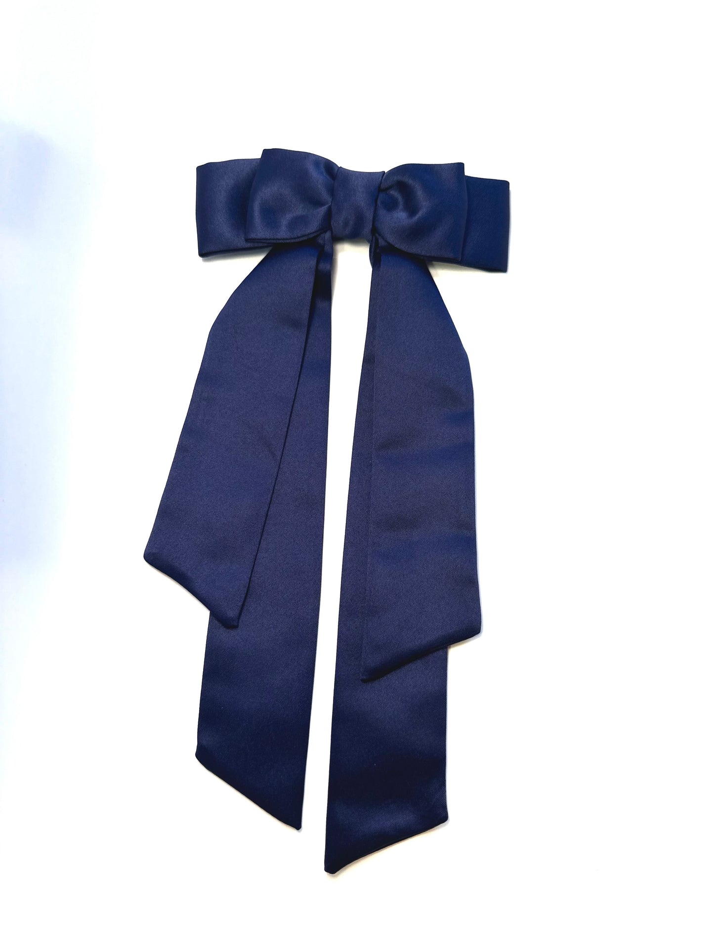 Midnight Blue Long Tail Double Bow