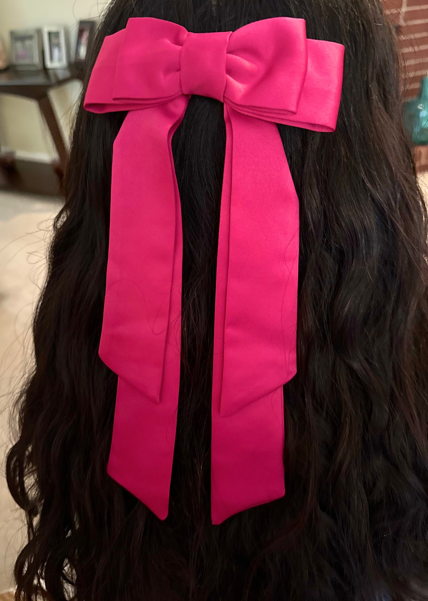 Fuchsia Long Tail Double Bow