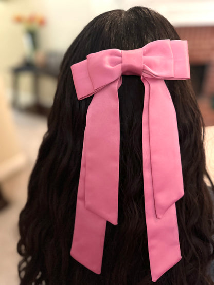 Blush Rose Long Tail Double Bow