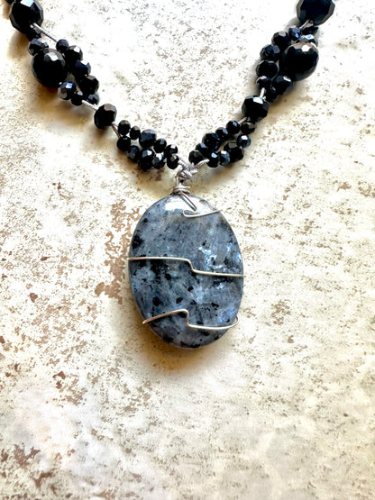 Elegance in Black Labradorite Necklace