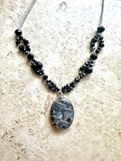 Elegance in Black Labradorite Necklace