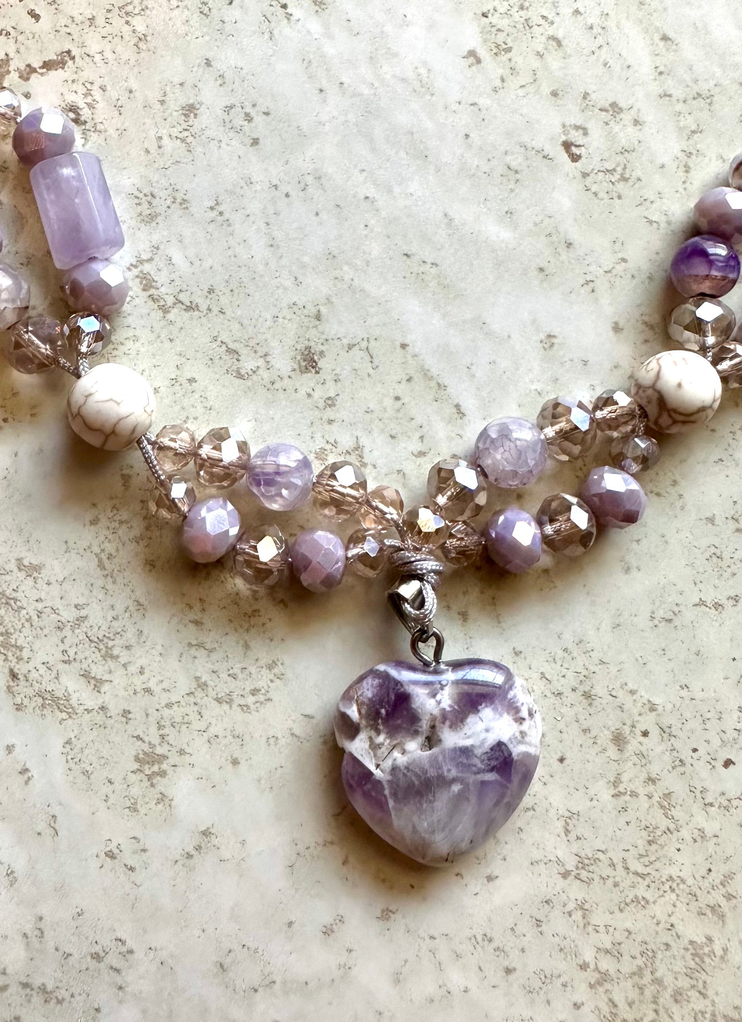 Perfectly Imperfect Chevron Amethyst & Howlite Beads