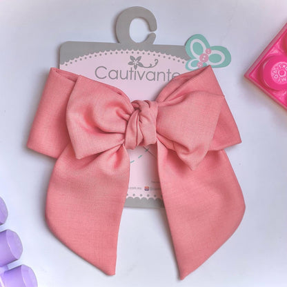 Peach Pink Hair Bow