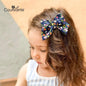 Duo Navy Floral Bows