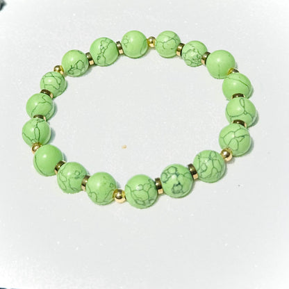 Green Howlite & Hematite Bracelet